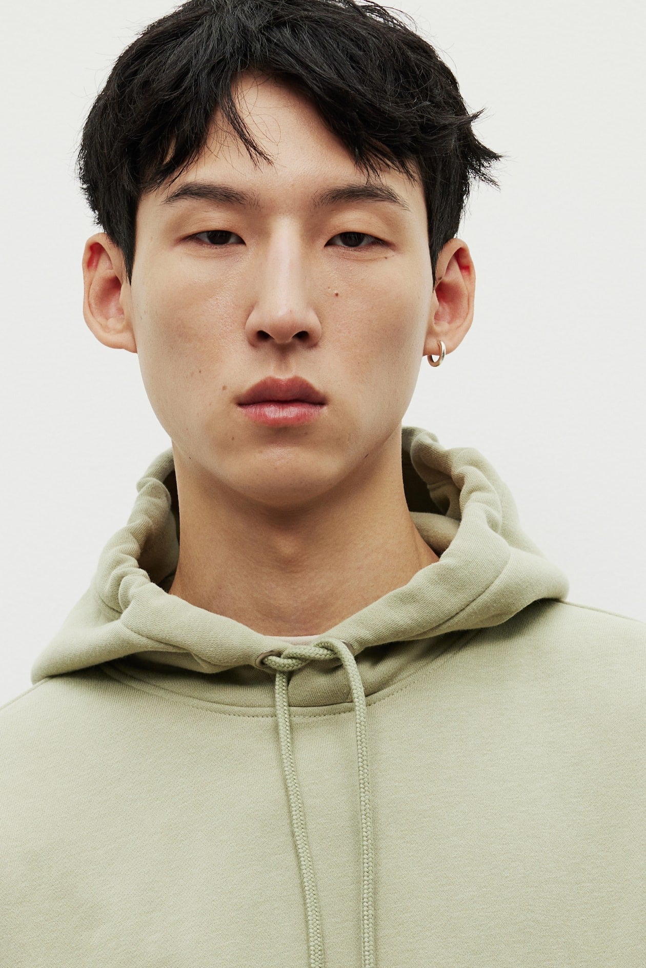 H&M Men’s Olive Green Loose Fit Hoodie
